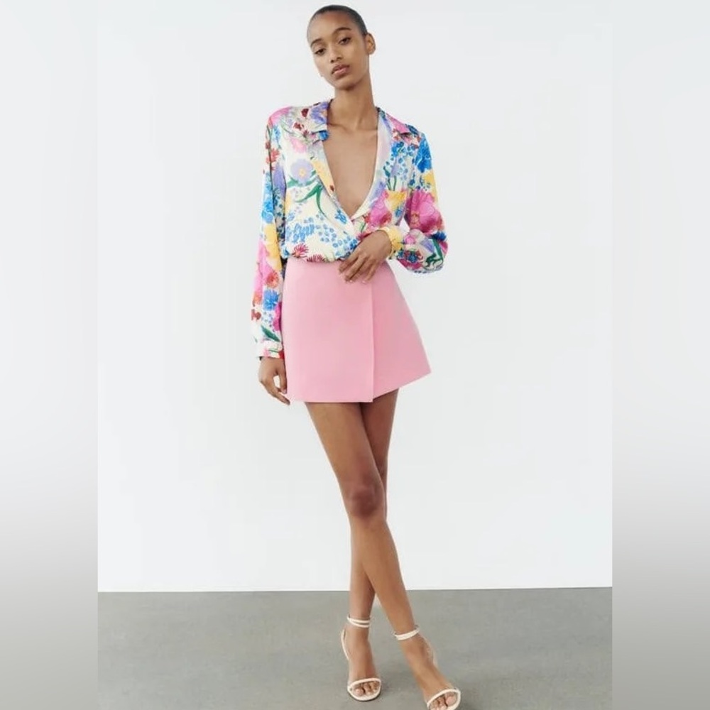 Zara Pink Wrap Skort